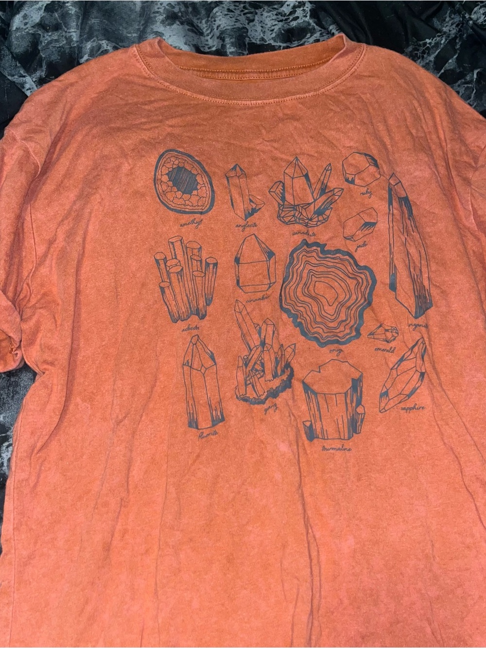 Fifth sun acid wash Orange Crystal Graphic Tee size medium